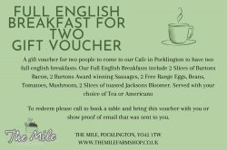 Full English Breakfast for Two Gift Voucher