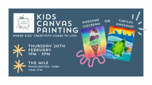 Kids Canvas Painting Workshop Thursday, February 20, 2025 at 1PM - 3 PM