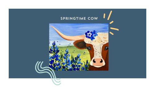 Paint & Sip - Springtime Cow Friday, March 7, 2025 at 7 PM